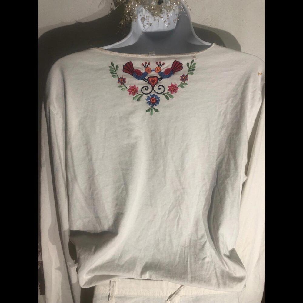 White stag Embroidered white shirt large - Picture 5 of 6